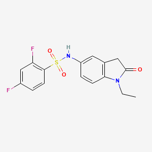 molecular formula C16H14F2N2O3S B2469763 N-(1-乙基-2-氧代吲哚啉-5-基)-2,4-二氟苯磺酰胺 CAS No. 921861-48-5