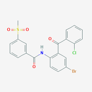 molecular formula C21H15BrClNO4S B2469778 N-(4-溴-2-(2-氯苯甲酰)苯基)-3-(甲磺酰)苯甲酰胺 CAS No. 896027-78-4