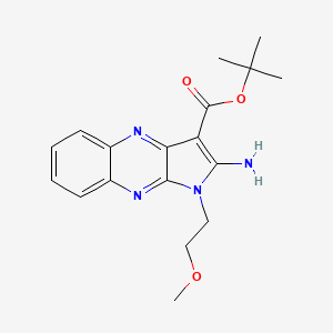 molecular formula C18H22N4O3 B2469779 tert-butyl 2-amino-1-(2-methoxyethyl)-1H-pyrrolo[2,3-b]quinoxaline-3-carboxylate CAS No. 840459-94-1