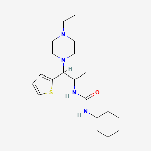molecular formula C20H34N4OS B2469790 1-Cyclohexyl-3-(1-(4-ethylpiperazin-1-yl)-1-(thiophen-2-yl)propan-2-yl)urea CAS No. 863018-06-8