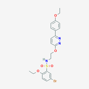 molecular formula C22H24BrN3O5S B2469798 5-bromo-2-ethoxy-N-(2-((6-(4-ethoxyphenyl)pyridazin-3-yl)oxy)ethyl)benzenesulfonamide CAS No. 920194-44-1