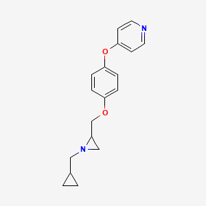 molecular formula C18H20N2O2 B2469799 4-[4-[[1-(Cyclopropylmethyl)aziridin-2-yl]methoxy]phenoxy]pyridine CAS No. 2418732-31-5