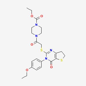 ethyl 4-(2-{[3-(4-ethoxyphenyl)-4-oxo-3H,4H,6H,7H-thieno[3,2-d]pyrimidin-2-yl]sulfanyl}acetyl)piperazine-1-carboxylate