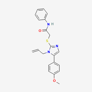 molecular formula C21H21N3O2S B2469807 2-((1-allyl-5-(4-methoxyphenyl)-1H-imidazol-2-yl)thio)-N-phenylacetamide CAS No. 1207034-51-2