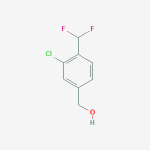 molecular formula C8H7ClF2O B2469815 [3-Chloro-4-(difluoromethyl)phenyl]methanol CAS No. 2470436-63-4