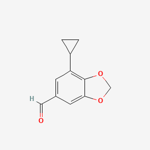 molecular formula C11H10O3 B2469816 7-Cyclopropyl-1,3-benzodioxole-5-carbaldehyde CAS No. 2168881-53-4