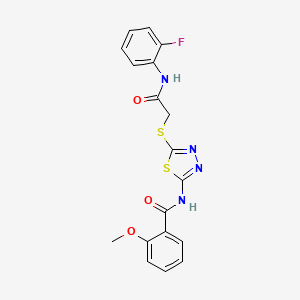 N-[5-({2-[(2-fluorophenyl)amino]-2-oxoethyl}sulfanyl)-1,3,4-thiadiazol-2-yl]-2-methoxybenzamide