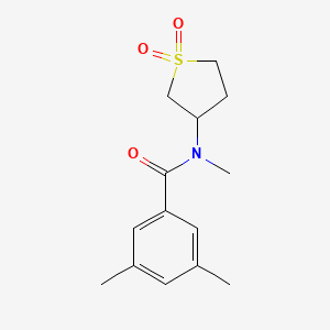 molecular formula C14H19NO3S B2469823 N-(1,1-dioxidotetrahydrothiophen-3-yl)-N,3,5-trimethylbenzamide CAS No. 896019-97-9