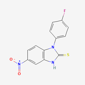 molecular formula C13H8FN3O2S B2469826 1-(4-fluorophenyl)-5-nitro-1H-1,3-benzodiazole-2-thiol CAS No. 731003-61-5