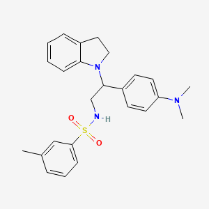 molecular formula C25H29N3O2S B2469830 N-(2-(4-(二甲氨基)苯基)-2-(吲哚-1-基)乙基)-3-甲基苯磺酰胺 CAS No. 946288-35-3