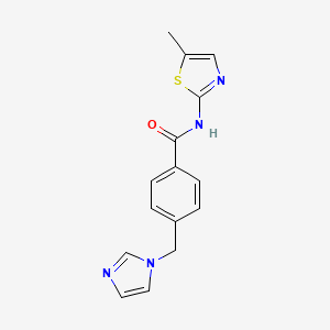 molecular formula C15H14N4OS B2469835 4-[(1H-Imidazol-1-yl)methyl]-N-(5-Methyl-1,3-thiazol-2-yl)benzamid CAS No. 1147831-13-7