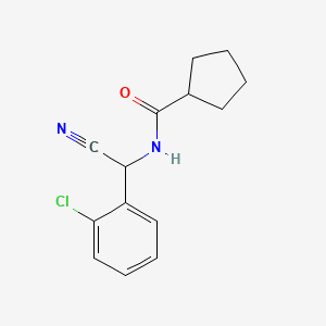 molecular formula C14H15ClN2O B2469838 N-[(2-chlorophenyl)(cyano)methyl]cyclopentanecarboxamide CAS No. 2094727-18-9