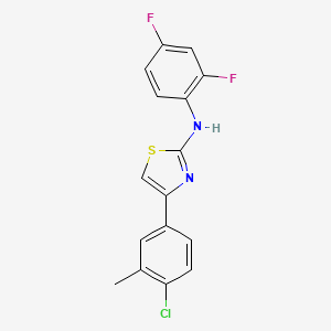 molecular formula C16H11ClF2N2S B2469842 (2,4-Difluorophenyl)(4-(4-chloro-3-methylphenyl)(2,5-thiazolyl))amine CAS No. 1119391-79-5