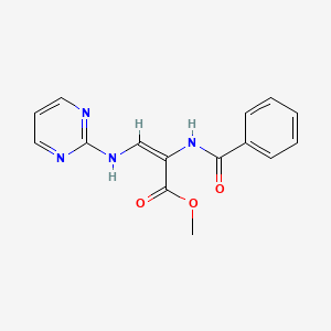 B2469857 methyl (2E)-2-(phenylformamido)-3-[(pyrimidin-2-yl)amino]prop-2-enoate CAS No. 149454-59-1