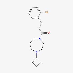 molecular formula C18H25BrN2O B2469858 3-(2-Bromophenyl)-1-(4-cyclobutyl-1,4-diazepan-1-yl)propan-1-one CAS No. 2309732-50-9
