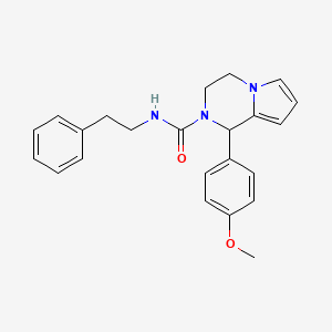 molecular formula C23H25N3O2 B2469859 1-(4-methoxyphenyl)-N-phenethyl-3,4-dihydropyrrolo[1,2-a]pyrazine-2(1H)-carboxamide CAS No. 941999-47-9