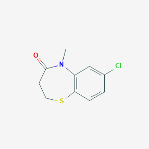 molecular formula C10H10ClNOS B2469863 7-chloro-5-methyl-2,3-dihydro-1,5-benzothiazepin-4(5H)-one CAS No. 153528-11-1