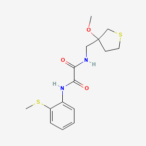 molecular formula C15H20N2O3S2 B2469867 N1-((3-methoxytetrahydrothiophen-3-yl)methyl)-N2-(2-(methylthio)phenyl)oxalamide CAS No. 1448132-10-2