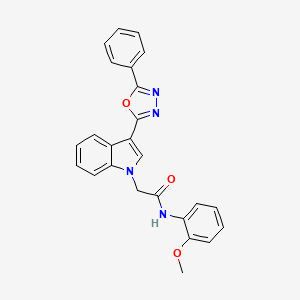 molecular formula C25H20N4O3 B2469871 N-(2-methoxyphenyl)-2-(3-(5-phenyl-1,3,4-oxadiazol-2-yl)-1H-indol-1-yl)acetamide CAS No. 1021106-27-3