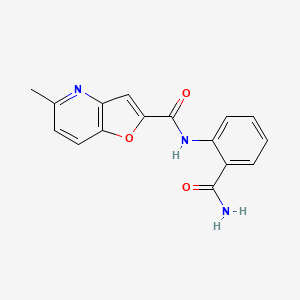 molecular formula C16H13N3O3 B2469872 N-(2-carbamoylphenyl)-5-methylfuro[3,2-b]pyridine-2-carboxamide CAS No. 941928-65-0