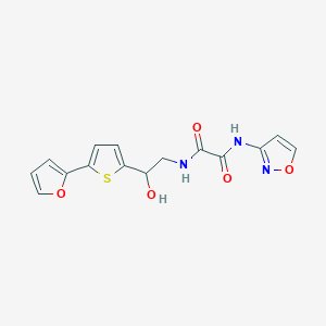 molecular formula C15H13N3O5S B2469878 N-{2-[5-(furan-2-yl)thiophen-2-yl]-2-hydroxyethyl}-N'-(1,2-oxazol-3-yl)ethanediamide CAS No. 2320924-28-3