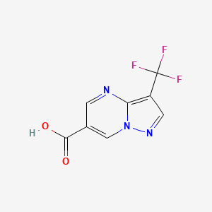 molecular formula C8H4F3N3O2 B2469880 3-(Trifluoromethyl)pyrazolo[1,5-a]pyrimidine-6-carboxylic acid CAS No. 1779124-56-9