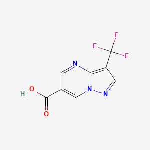 molecular formula C8H4F3N3O2 B2469880 Ácido 3-(trifluorometil)pirazolo[1,5-a]pirimidina-6-carboxílico CAS No. 1779124-56-9