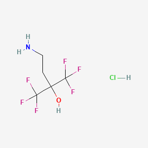 molecular formula C5H8ClF6NO B2469883 4-氨基-1,1,1-三氟-2-(三氟甲基)丁烷-2-醇；盐酸盐 CAS No. 2193061-99-1
