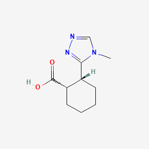 molecular formula C10H15N3O2 B2469888 (1S,2R)-2-(4-Methyl-1,2,4-triazol-3-yl)cyclohexane-1-carboxylic acid CAS No. 1932821-84-5