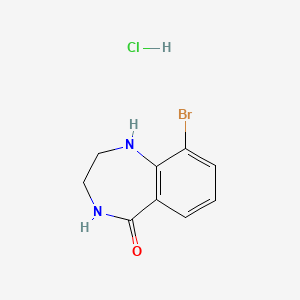 molecular formula C9H10BrClN2O B2469895 9-Bromo-1,2,3,4-tetrahydro-1,4-benzodiazepin-5-one;hydrochloride CAS No. 2416235-93-1
