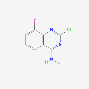 molecular formula C9H7ClFN3 B2469897 2-氯-8-氟-N-甲基喹唑啉-4-胺 CAS No. 1594584-07-2