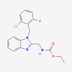 molecular formula C18H17ClFN3O2 B2469898 ethyl N-({1-[(2-chloro-6-fluorophenyl)methyl]-1H-1,3-benzodiazol-2-yl}methyl)carbamate CAS No. 912890-84-7