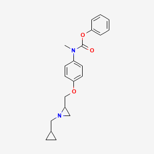 molecular formula C21H24N2O3 B2469902 Phenyl N-[4-[[1-(cyclopropylmethyl)aziridin-2-yl]methoxy]phenyl]-N-methylcarbamate CAS No. 2418644-57-0