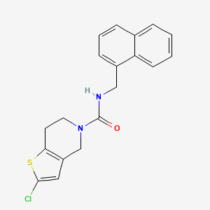 molecular formula C19H17ClN2OS B2469915 2-氯-N-(萘-1-基甲基)-6,7-二氢噻吩并[3,2-c]吡啶-5(4H)-甲酰胺 CAS No. 2034609-44-2