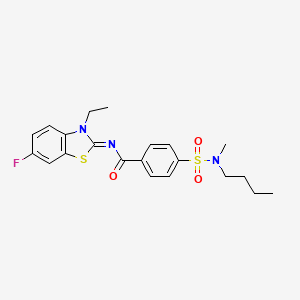 molecular formula C21H24FN3O3S2 B2469918 4-[butyl(methyl)sulfamoyl]-N-(3-ethyl-6-fluoro-1,3-benzothiazol-2-ylidene)benzamide CAS No. 850910-38-2