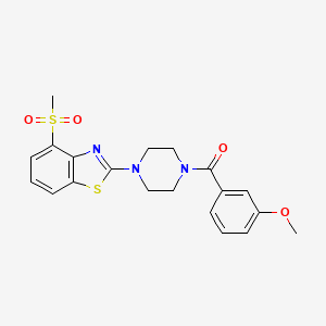 molecular formula C20H21N3O4S2 B2469922 (3-Methoxyphenyl)(4-(4-(methylsulfonyl)benzo[d]thiazol-2-yl)piperazin-1-yl)methanone CAS No. 922479-32-1