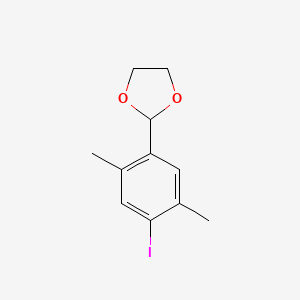 molecular formula C11H13IO2 B2469926 2-(4-碘代-2,5-二甲苯基)-1,3-二氧戊环 CAS No. 2138171-77-2