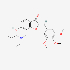 molecular formula C25H31NO6 B2469932 (Z)-7-((dipropylamino)methyl)-6-hydroxy-2-(3,4,5-trimethoxybenzylidene)benzofuran-3(2H)-one CAS No. 859659-25-9