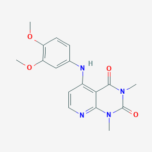 molecular formula C17H18N4O4 B2469934 5-((3,4-dimethoxyphenyl)amino)-1,3-dimethylpyrido[2,3-d]pyrimidine-2,4(1H,3H)-dione CAS No. 946378-82-1