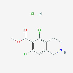 molecular formula C11H12Cl3NO2 B2469936 Methyl 5,7-dichloro-1,2,3,4-tetrahydroisoquinoline-6-carboxylate monohydrochloride CAS No. 851784-90-2