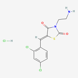 molecular formula C12H11Cl3N2O2S B2469937 (5Z)-3-(2-氨基乙基)-5-(2,4-二氯苄亚叉)-1,3-噻唑烷-2,4-二酮盐酸盐 CAS No. 1173518-30-3