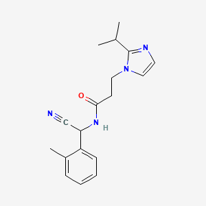 molecular formula C18H22N4O B2469938 N-[Cyano-(2-methylphenyl)methyl]-3-(2-propan-2-ylimidazol-1-yl)propanamide CAS No. 1436202-27-5