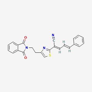 molecular formula C24H17N3O2S B2469941 (2E,4E)-2-[4-[2-(1,3-dioxoisoindol-2-yl)ethyl]-1,3-thiazol-2-yl]-5-phenylpenta-2,4-dienenitrile CAS No. 866051-11-8