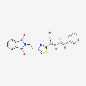 (2E,4E)-2-[4-[2-(1,3-dioxoisoindol-2-yl)ethyl]-1,3-thiazol-2-yl]-5-phenylpenta-2,4-dienenitrile