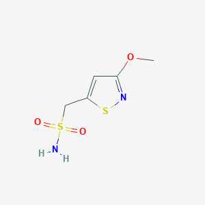 molecular formula C5H8N2O3S2 B2469943 (3-Methoxy-1,2-thiazol-5-yl)methanesulfonamide CAS No. 1934806-57-1