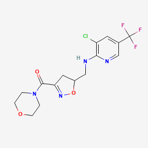 [5-({[3-Chloro-5-(trifluoromethyl)-2-pyridinyl]amino}methyl)-4,5-dihydro-3-isoxazolyl](morpholino)methanone