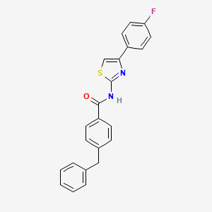 molecular formula C23H17FN2OS B2469950 4-benzyl-N-[4-(4-fluorophenyl)-1,3-thiazol-2-yl]benzamide CAS No. 361470-86-2