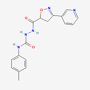 molecular formula C17H17N5O3 B2469951 N-(4-methylphenyl)-2-{[3-(3-pyridinyl)-4,5-dihydro-5-isoxazolyl]carbonyl}-1-hydrazinecarboxamide CAS No. 478064-41-4