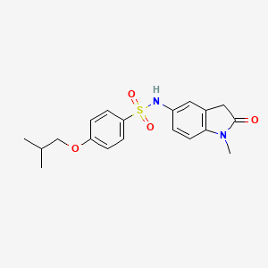 molecular formula C19H22N2O4S B2469955 4-isobutoxy-N-(1-methyl-2-oxoindolin-5-yl)benzenesulfonamide CAS No. 921537-79-3