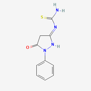 molecular formula C10H10N4OS B2469958 (E)-(5-Oxo-1-phenylpyrazolidin-3-ylidene)thiourea CAS No. 201216-17-3